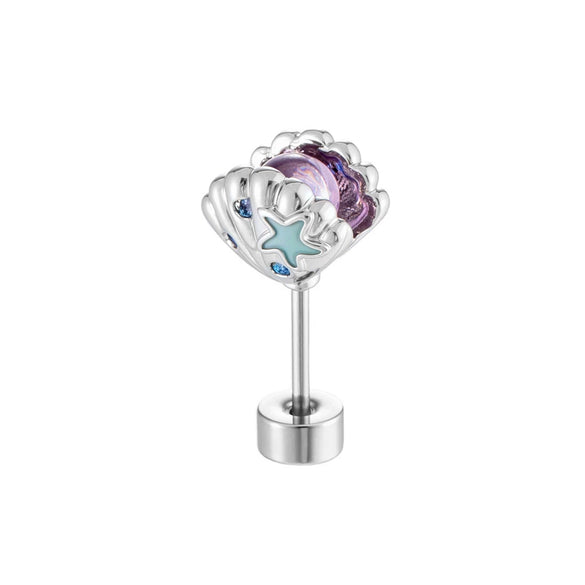 Wholesale Metal Ear Bone Piercing In Fashion Style With Shell Shape And Electroplating Process