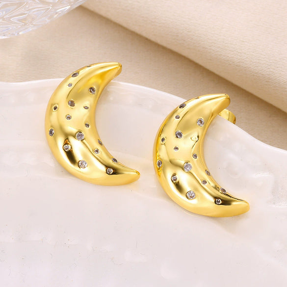 Wholesale Metal Earrings For Women Copper Geometric Sixpointed Star Electroplating Light Luxury Style