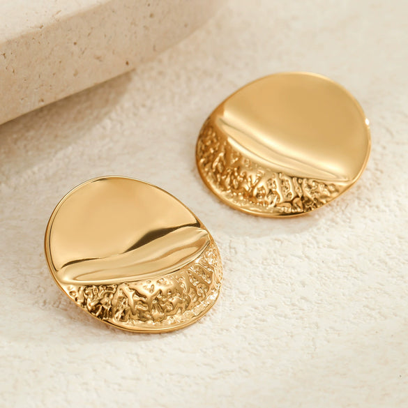 Wholesale Metal Earrings Stainless Steel 18K Electroplating Geometric Fashion Simple Irregular For Women