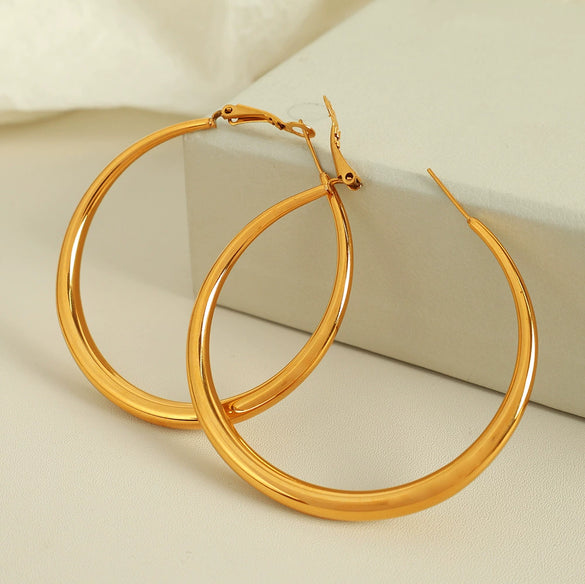 Wholesale Metal Earrings 316L Stainless Steel Simple Geometric Style For Women