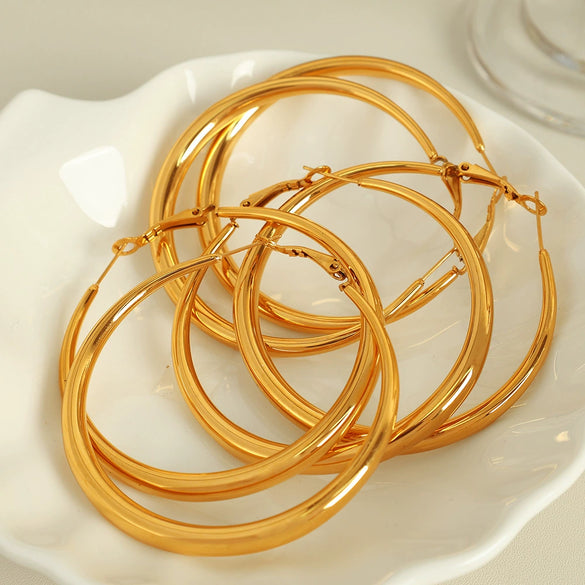 Wholesale Metal Earrings 316L Stainless Steel Simple Geometric Style For Women