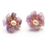 Wholesale Metal Earrings With Pearl And Flower Design Retro Elegant Electroplating For Women