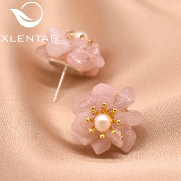 Wholesale Metal Earrings With Pearl And Flower Design Retro Elegant Electroplating For Women