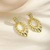 Wholesale Metal Earrings Zinc Alloy Simple Geometric Wave Drop Shape Electroplated For Women