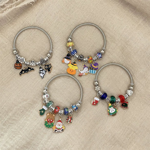 Wholesale Metal Electroplated Cartoon Characters Beaded Bracelet For Women