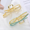 Wholesale Metal Electroplated Fashion Geometric Female Hair Accessories Shark Clip For Ponytail Fixing
