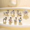 Wholesale Metal Electroplated Flower Star Moon Style Ear Bone Nail Cartilage Puncture Earrings For Women