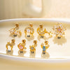 Wholesale Metal Electroplated Flower Star Moon Style Ear Bone Nail Cartilage Puncture Earrings For Women