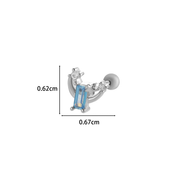 Wholesale Metal Electroplated Flower Star Moon Style Ear Bone Nail Cartilage Puncture Earrings For Women