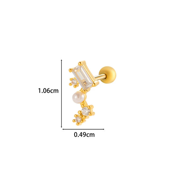 Wholesale Metal Electroplated Flower Star Moon Style Ear Bone Nail Cartilage Puncture Earrings For Women