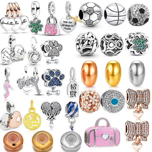 Wholesale Metal Electroplated Totem Cross Kitten Four Leaf Clover Beaded Bracelet And Necklace Accessories