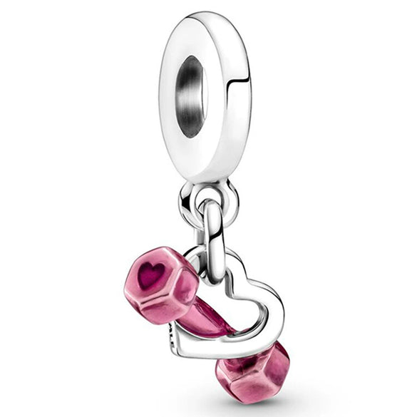 Wholesale Metal Electroplated Totem Pink Dripping Heart Popcorn Beaded Bracelet And Necklace Accessories