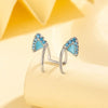 Wholesale Metal Electroplating Geometric Kitten Ear Bone Clip For Women Titanium Steel Micropaved Zircon Lovely Style Nonpierced