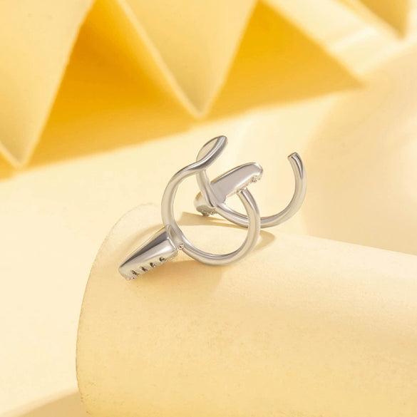 Wholesale Metal Electroplating Geometric Kitten Ear Bone Clip For Women Titanium Steel Micropaved Zircon Lovely Style Nonpierced