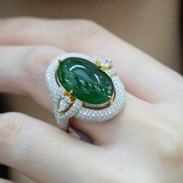 Wholesale Metal Elegant Geometric Artificial Diamond Inlaid Ring Electroplated Jewelry For Women And Unisex