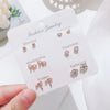Wholesale Metal Elegant Pearl Bow Love Heart Dripping Oil Earring Set