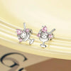 Wholesale Metal Fashion Animal Zodiac Heart Ice Cream Kitten Zircon Electroplated Women's Cartilage Piercing Ear Bone Nail