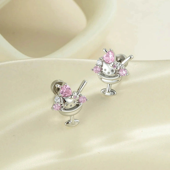 Wholesale Metal Fashion Animal Zodiac Heart Ice Cream Kitten Zircon Electroplated Women's Cartilage Piercing Ear Bone Nail