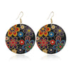 Wholesale Metal Fashion Exaggerated Floral Baking Paint Earrings