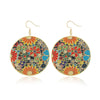 Wholesale Metal Fashion Exaggerated Floral Baking Paint Earrings