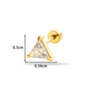 Wholesale Metal Fashion Flower Styling Stainless Steel Triangle Square Zircon Electroplated Women's Cartilage Puncture Ear Nail