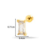 Wholesale Metal Fashion Flower Styling Stainless Steel Triangle Square Zircon Electroplated Women's Cartilage Puncture Ear Nail