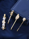 Wholesale Metal Female Hairpin Duckbill Clip Side Clip With Conch Starfish Shell Design Electroplated Hair Accessories