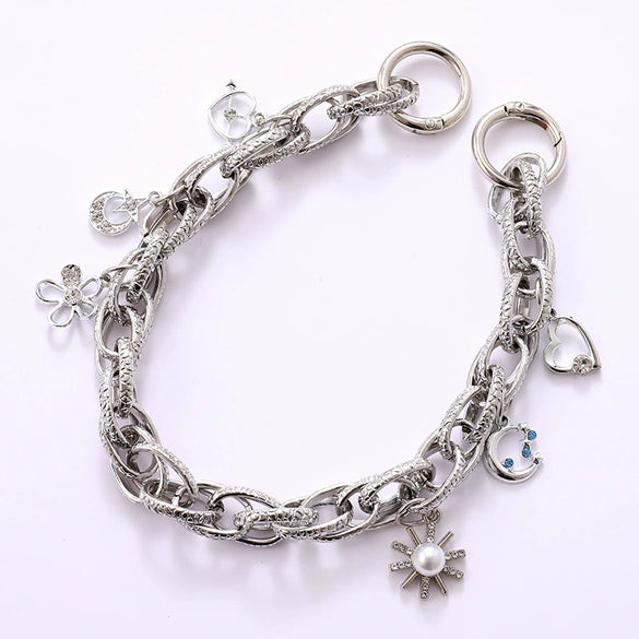 Wholesale Metal Fivepointed Star Pendant For Bag Mobile Phone With Purely Handmade Process And Stars Sun And Moon Clouds Universe Pattern