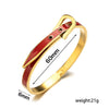 Wholesale Metal Flash Diamond Belt Buckle Bracelet Titanium Steel Geometric Style Vacuum Furnace Electroplated