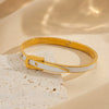 Wholesale Metal Flash Diamond Belt Buckle Bracelet Titanium Steel Geometric Style Vacuum Furnace Electroplated