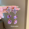 Wholesale Metal Flower Diamond Drop Earrings Fashion Luxury Style