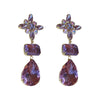 Wholesale Metal Flower Diamond Drop Earrings Fashion Luxury Style