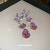 Wholesale Metal Flower Diamond Drop Earrings Fashion Luxury Style