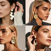 Wholesale Metal Flower Earrings Simple Retro Irregular Gold Plated For Women