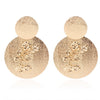 Wholesale Metal Flower Earrings Simple Retro Irregular Gold Plated For Women