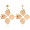 Wholesale Metal Flower Earrings Simple Retro Irregular Gold Plated For Women