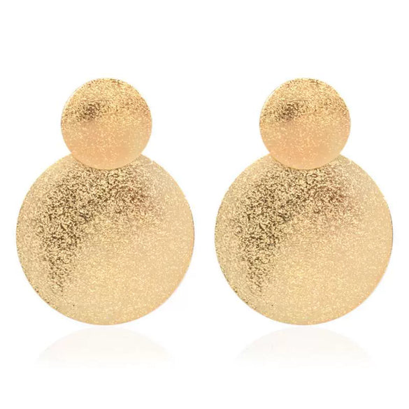 Wholesale Metal Flower Earrings Simple Retro Irregular Gold Plated For Women