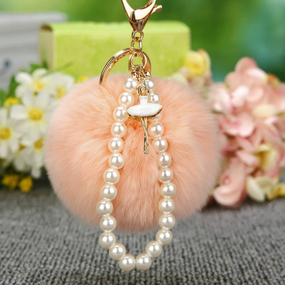 Wholesale Metal Flower Keychain Pendant For Female Plush And Cute Design