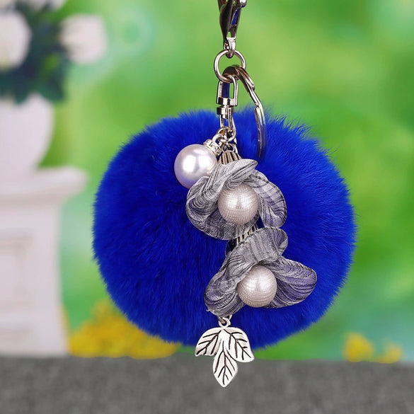 Wholesale Metal Flower Keychain Pendant For Female Plush And Cute Design