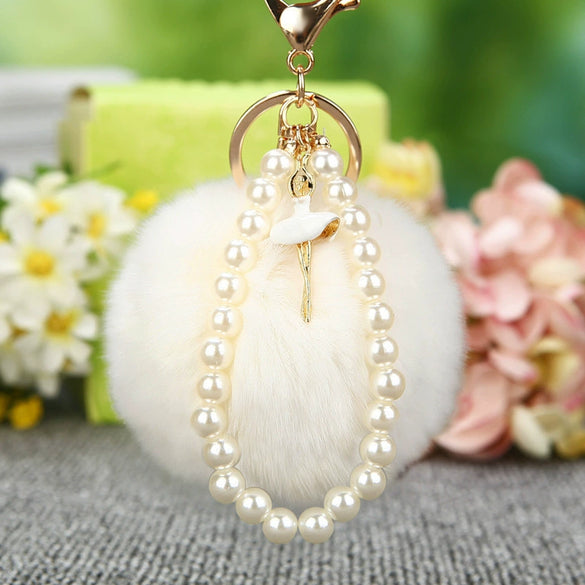 Wholesale Metal Flower Keychain Pendant For Female Plush And Cute Design