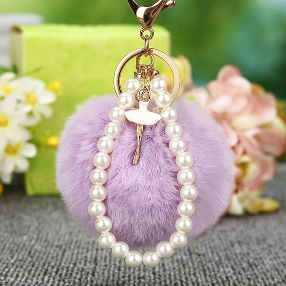 Wholesale Metal Flower Keychain Pendant For Female Plush And Cute Design