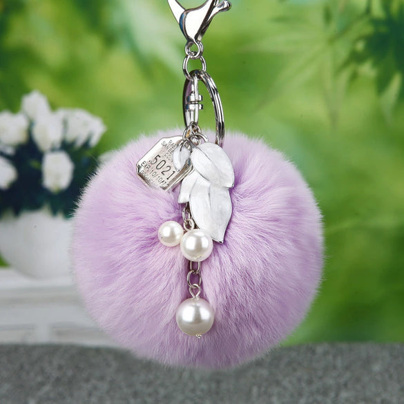 Wholesale Metal Flower Keychain Pendant For Female Plush And Cute Design