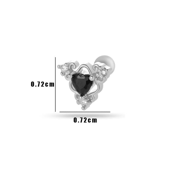 Wholesale Metal Flower Pattern Electroplated Titanium Steel Thin Rod Double Head Screw Women's Niche Cartilage Earrings