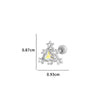 Wholesale Metal Flower Star Inlaid Zircon Earrings With Electroplating For Women