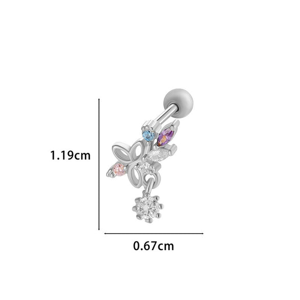 Wholesale Metal Flower Star Inlaid Zircon Earrings With Electroplating For Women