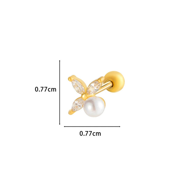 Wholesale Metal Flower Star Inlaid Zircon Earrings With Electroplating For Women