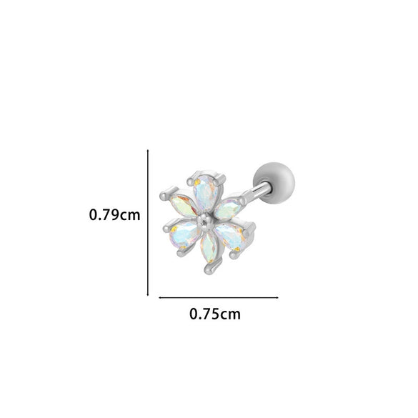 Wholesale Metal Flower Star Inlaid Zircon Earrings With Electroplating For Women