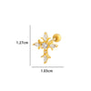 Wholesale Metal Flower Star Inlaid Zircon Earrings With Electroplating For Women