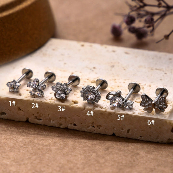 Wholesale Metal Flowers Electroplating Fashion Women's Puncture Earrings