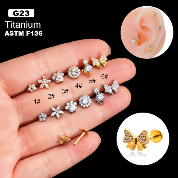 Wholesale Metal Flowers Electroplating Fashion Women's Puncture Earrings